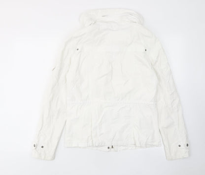 H&M Womens White Jacket Size 10 Zip - Pockets, Buttons