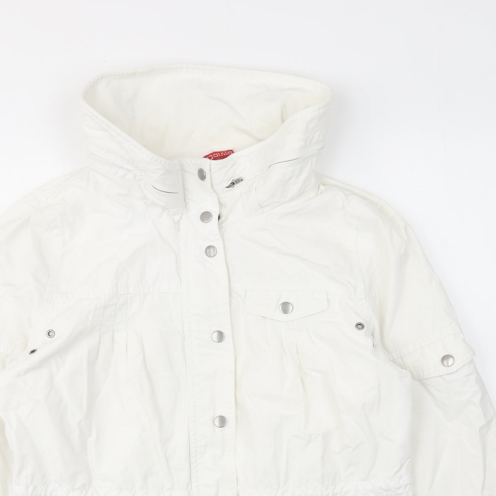 H&M Womens White Jacket Size 10 Zip - Pockets, Buttons