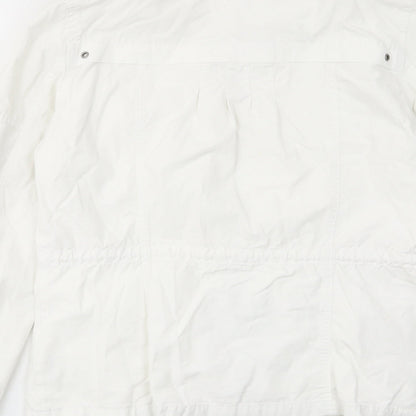 H&M Womens White Jacket Size 10 Zip - Pockets, Buttons