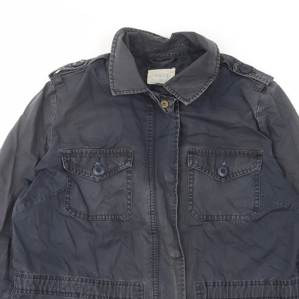 Womens UK Size 12 Oasis Blue Military Jacket