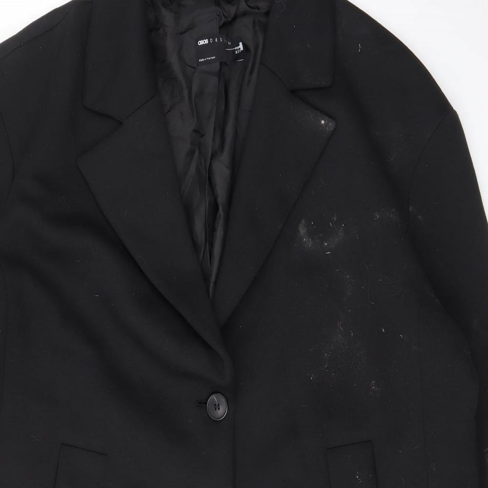 Womens UK Size 18 ASOS Black Overcoat