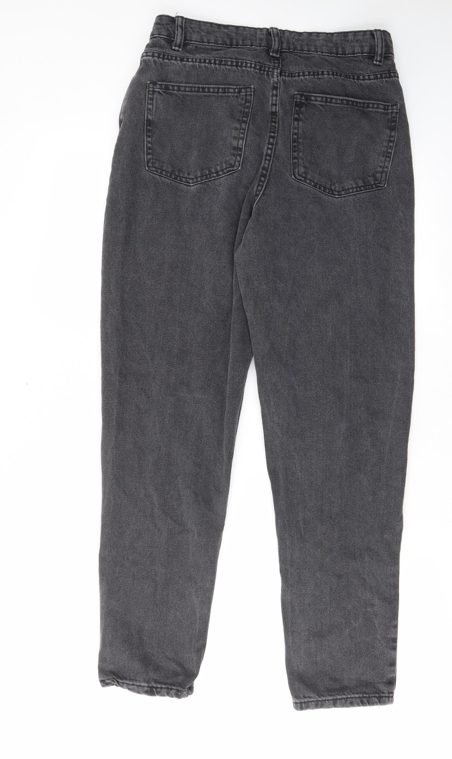 Denim & Co. Womens Grey Cotton Straight Jeans Size 8 L28 in Regular Zip - Pockets, Belt Loops