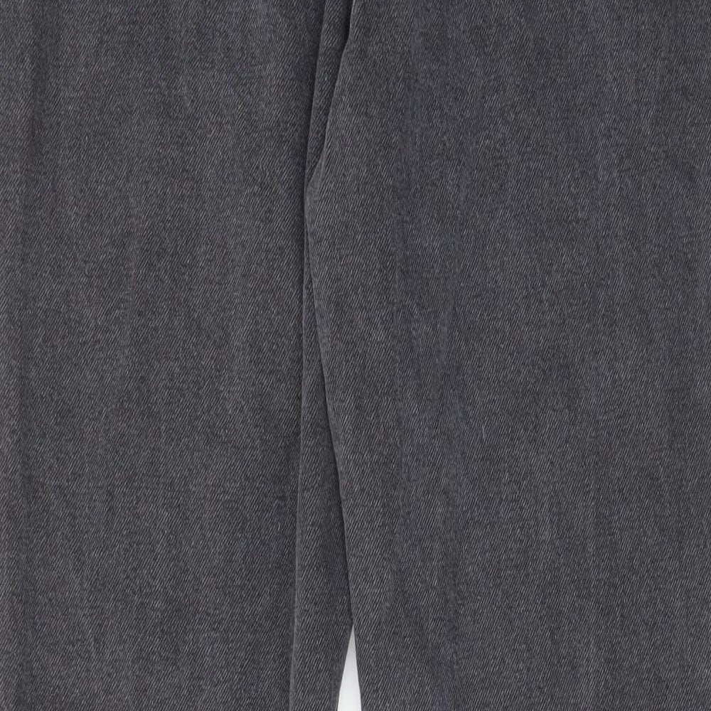 Denim & Co. Womens Grey Cotton Straight Jeans Size 8 L28 in Regular Zip - Pockets, Belt Loops