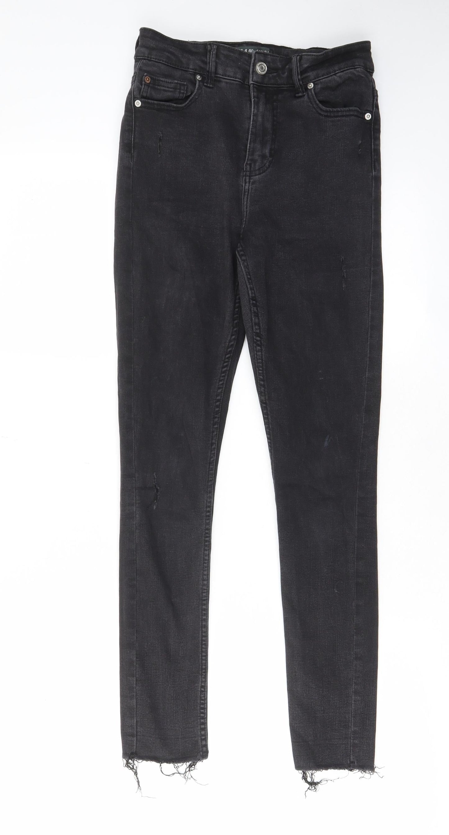Denim & Co. Womens Black Cotton Skinny Jeans Size 8 L27 in Regular Zip - Pockets, Belt Loops