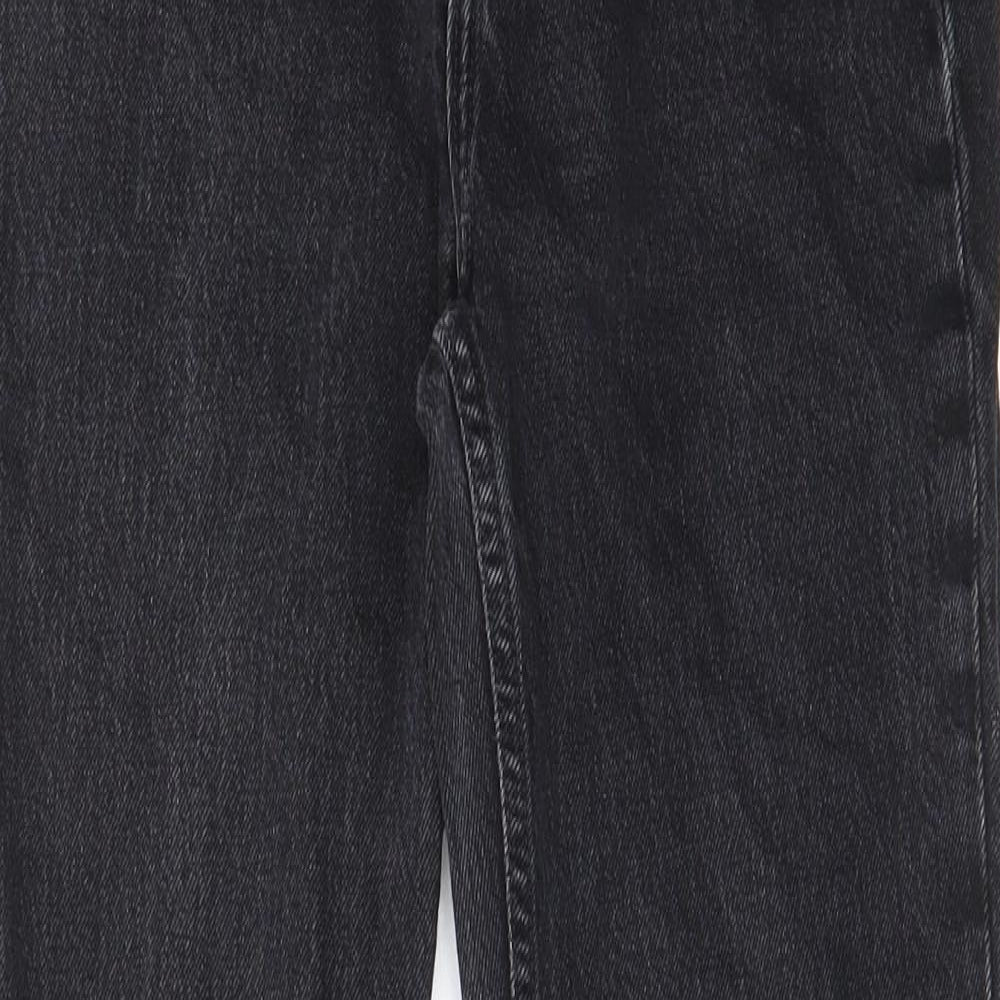 Denim & Co. Womens Black Cotton Straight Jeans Size 6 L27 in Regular Zip - Pockets, Belt Loops