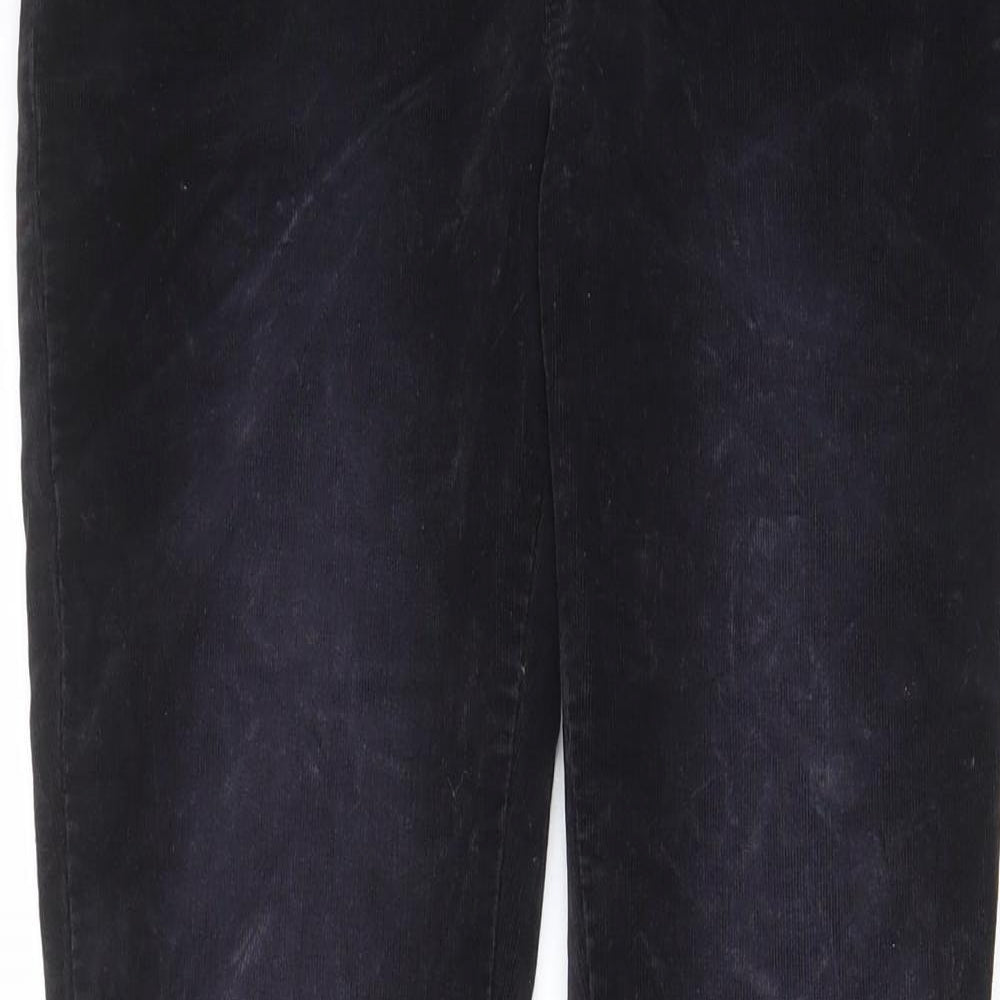 Indigo Womens Blue Cotton Trousers Size 8 L31 in Regular Zip - Pockets, Belt Loops, Zips