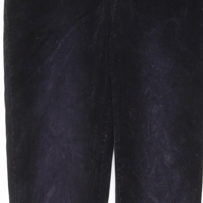 Indigo Womens Blue Cotton Trousers Size 8 L31 in Regular Zip - Pockets, Belt Loops, Zips