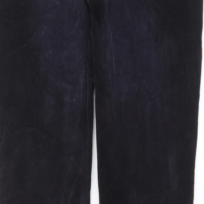 Indigo Womens Blue Cotton Trousers Size 8 L31 in Regular Zip - Pockets, Belt Loops, Zips