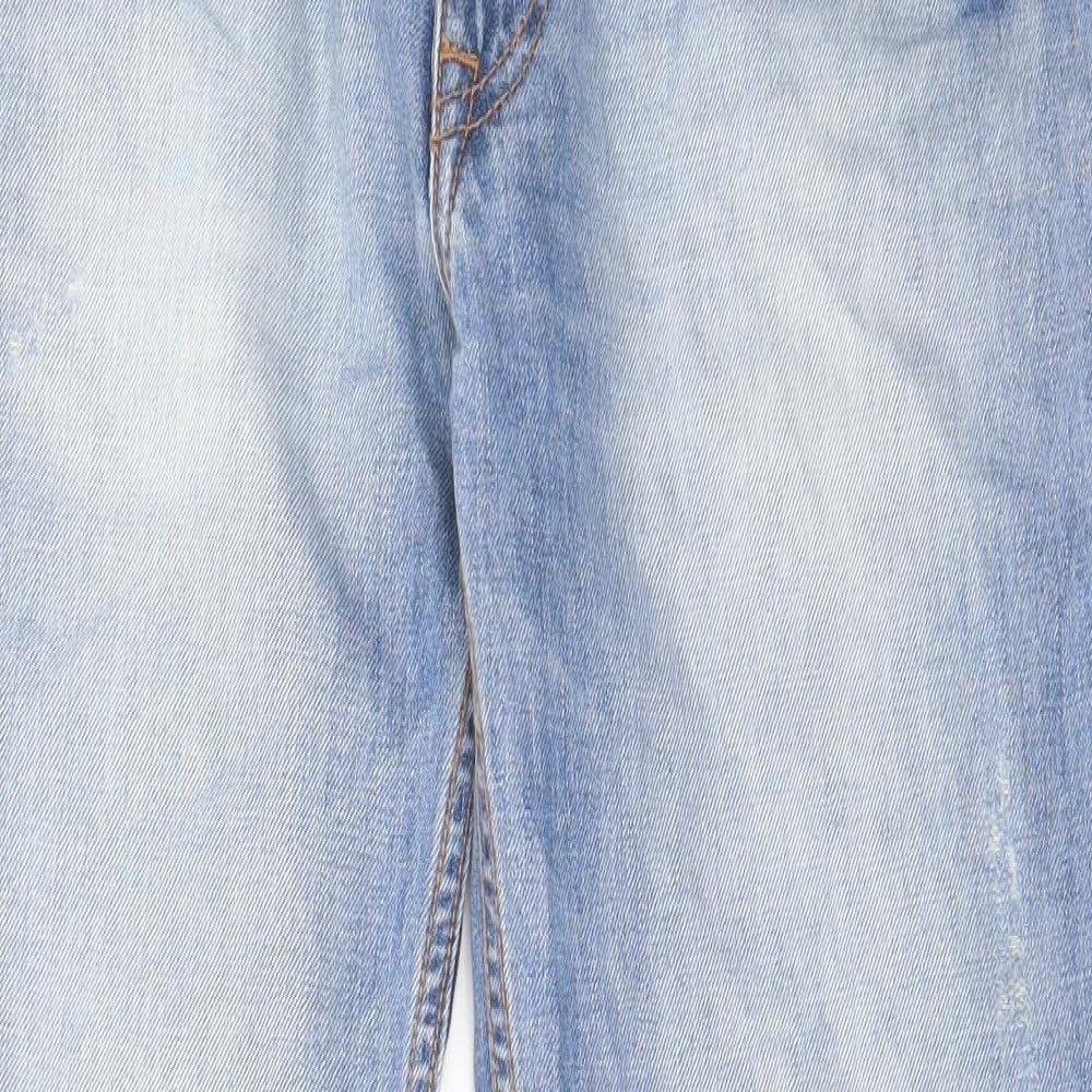 Burton Mens Blue Cotton Straight Jeans Size 34 in L30 in Slim Zip - Short leg, Pockets