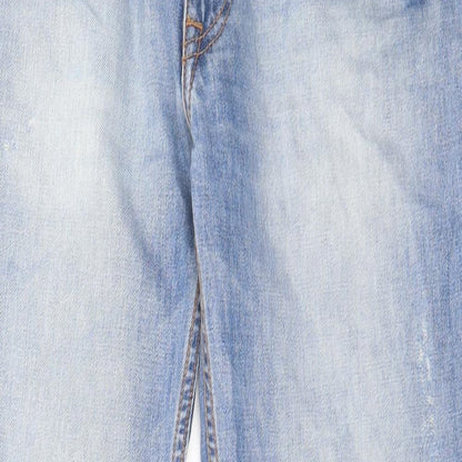 Burton Mens Blue Cotton Straight Jeans Size 34 in L30 in Slim Zip - Short leg, Pockets