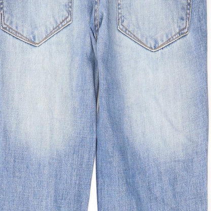 Burton Mens Blue Cotton Straight Jeans Size 34 in L30 in Slim Zip - Short leg, Pockets