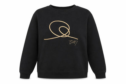 TW Seven Womens Black Cotton Pullover Sweatshirt Size XS Pullover