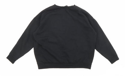 New Look Womens Black Cotton Pullover Sweatshirt Size S Pullover