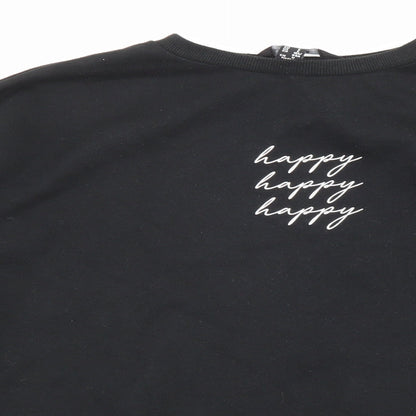 New Look Womens Black Cotton Pullover Sweatshirt Size S Pullover