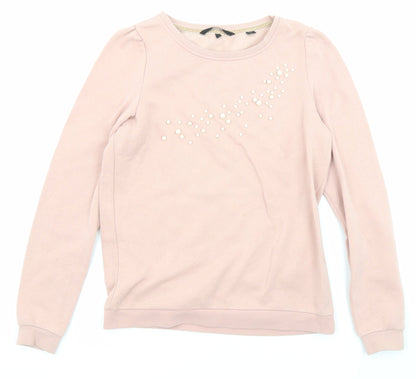 VERO MODA Womens Pink Polyester Pullover Sweatshirt Size S Pullover - Pearls