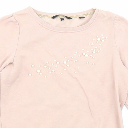 VERO MODA Womens Pink Polyester Pullover Sweatshirt Size S Pullover - Pearls
