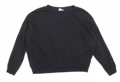 H&M Womens Black Cotton Pullover Sweatshirt Size M Pullover