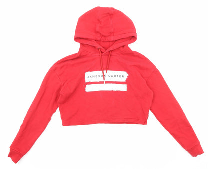 Jameson Carter Womens Red Cotton Pullover Hoodie Size 6 Pullover - Cropped
