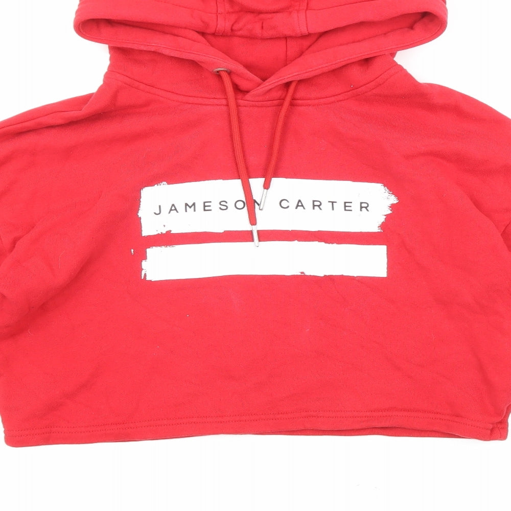 Jameson Carter Womens Red Cotton Pullover Hoodie Size 6 Pullover - Cropped