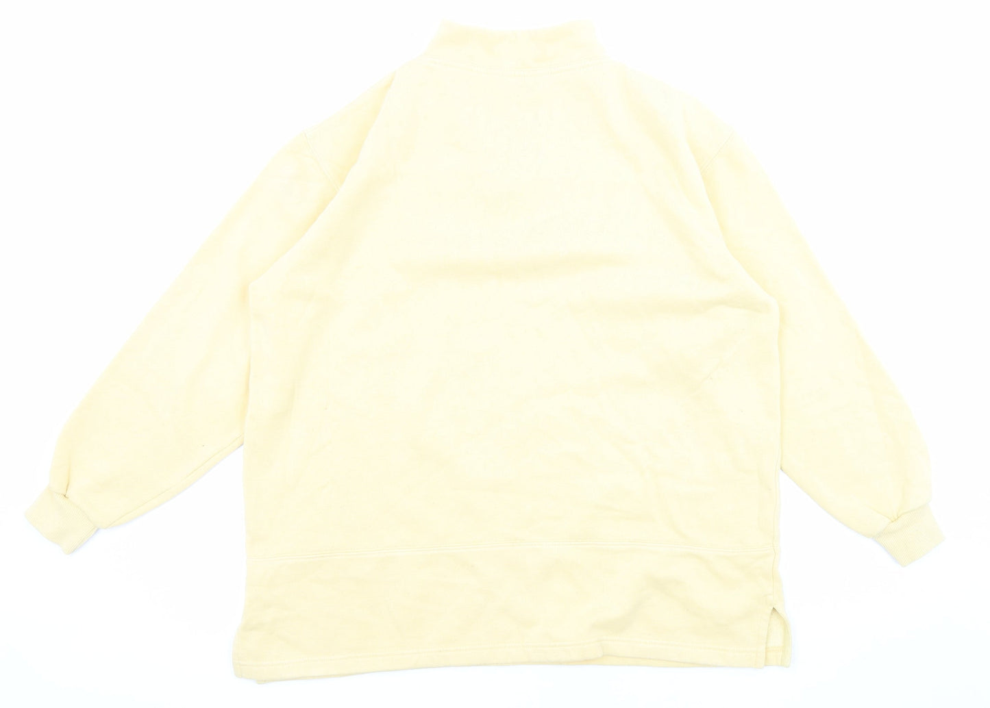 Debenhams Womens Yellow Cotton Pullover Sweatshirt Size M Zip