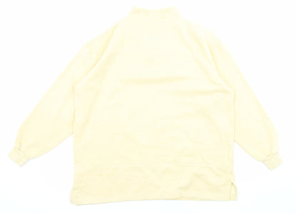 Debenhams Womens Yellow Cotton Pullover Sweatshirt Size M Zip