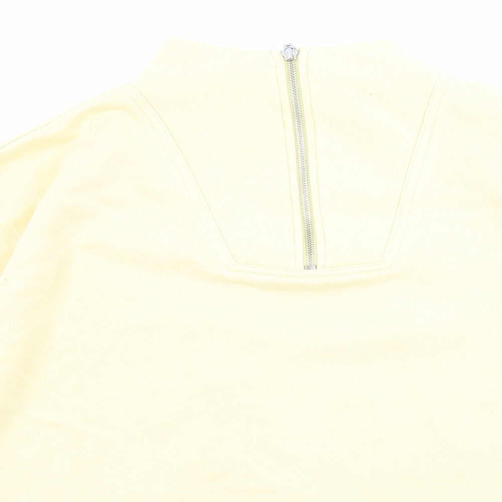 Debenhams Womens Yellow Cotton Pullover Sweatshirt Size M Zip