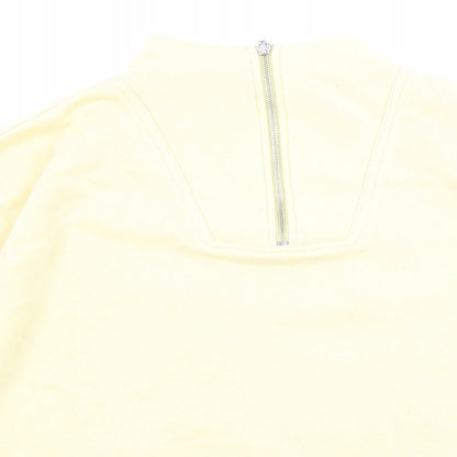 Debenhams Womens Yellow Cotton Pullover Sweatshirt Size M Zip