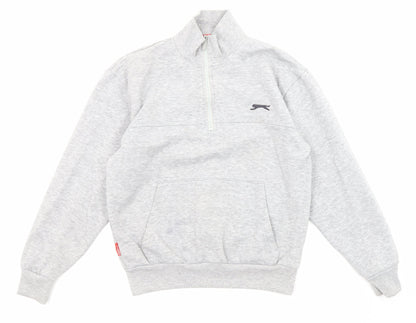 Slazenger Womens Grey Polyester Pullover Sweatshirt Size S Zip