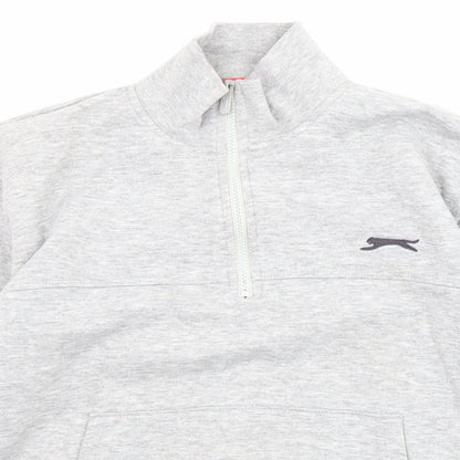 Slazenger Womens Grey Polyester Pullover Sweatshirt Size S Zip