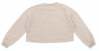 New Look Girls Brown Cotton Pullover Sweatshirt Size 14-15 Years Pullover