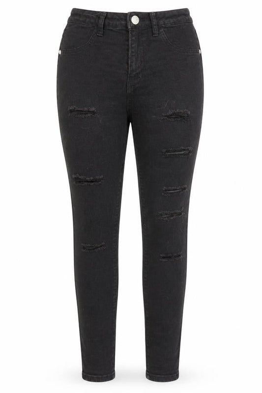 Womens UK Size 10 Boohoo Regular Fit Skinny Black Jeans