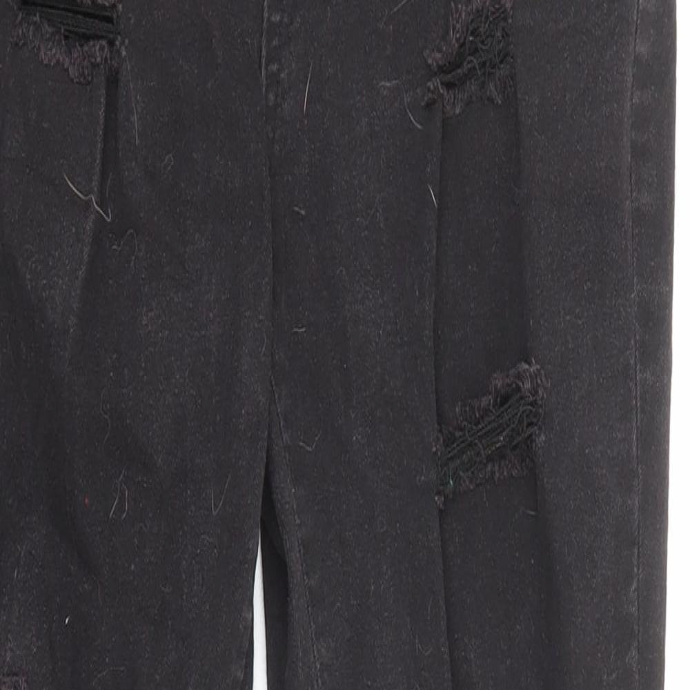 Boohoo Womens Black Cotton Skinny Jeans Size 10 L27 in Regular Zip - Pockets