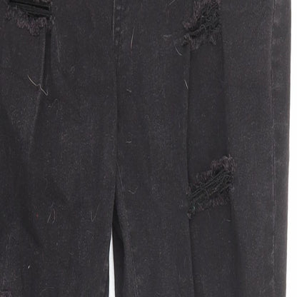 Boohoo Womens Black Cotton Skinny Jeans Size 10 L27 in Regular Zip - Pockets