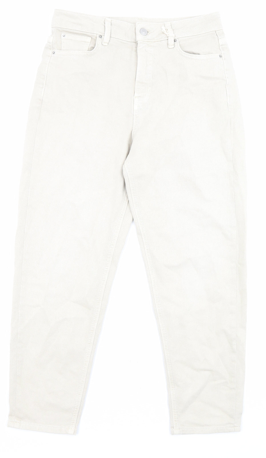 Womens UK Size 10 Marks and Spencer Regular Fit Chino Beige Trousers