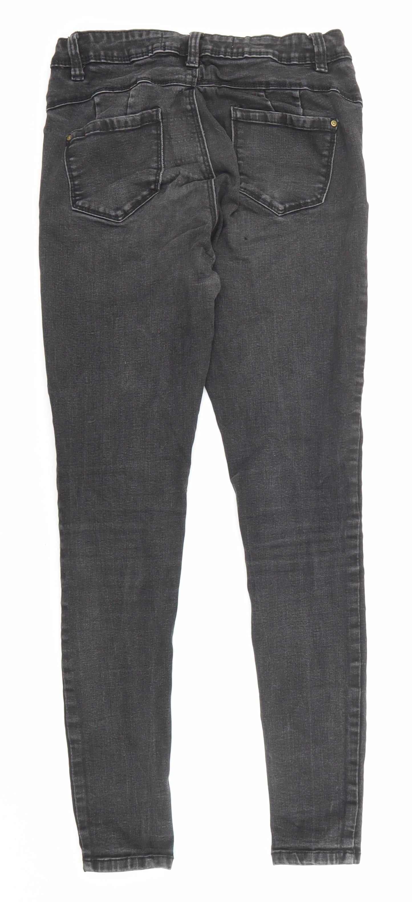 Denim & Co. Womens Black Cotton Skinny Jeans Size 12 L27 in Regular Zip - Pockets