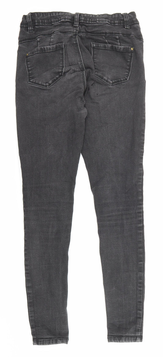 Denim & Co. Womens Black Cotton Skinny Jeans Size 12 L27 in Regular Zip - Pockets