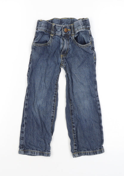Gymboree Girls Blue Cotton Straight Jeans Size 3 Years Regular Zip