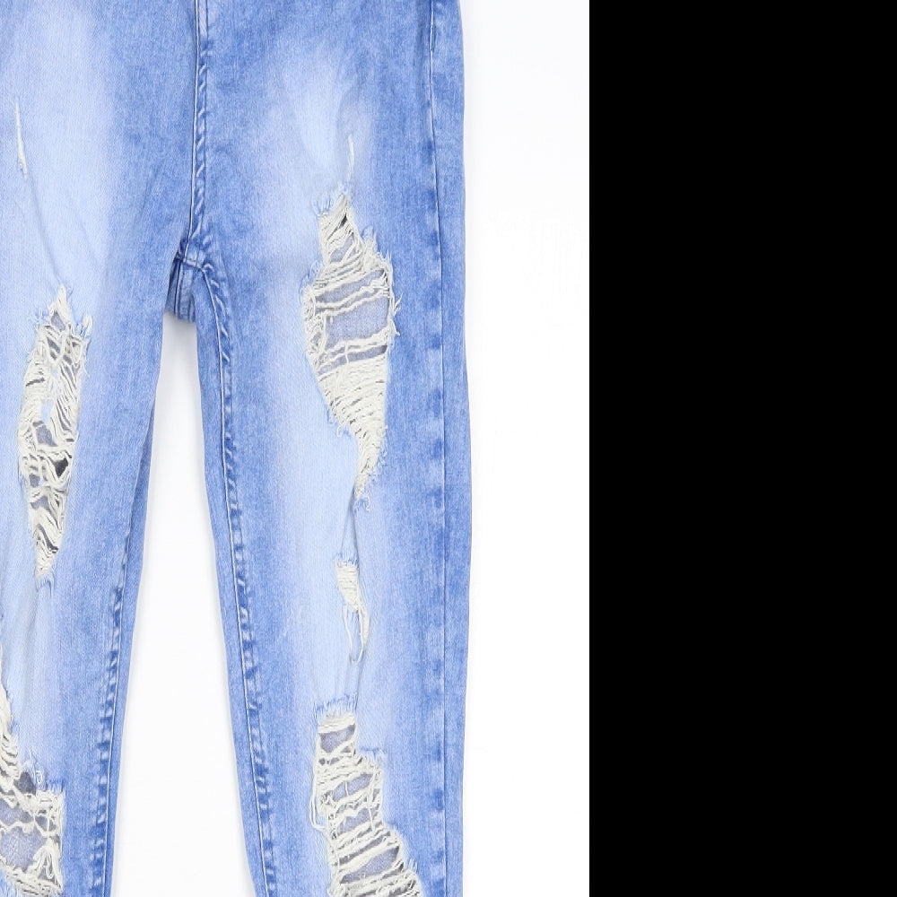 Select Womens Blue Cotton Skinny Jeans Size 6 L26 in Regular Zip