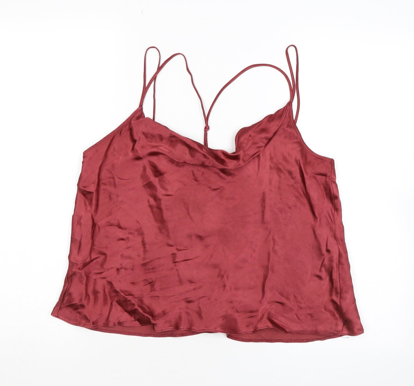Womens UK Size 14 Topshop Pink Cropped Tank