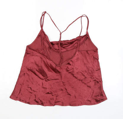 Womens UK Size 14 Topshop Pink Cropped Tank
