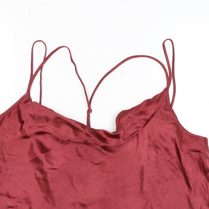 Womens UK Size 14 Topshop Pink Cropped Tank