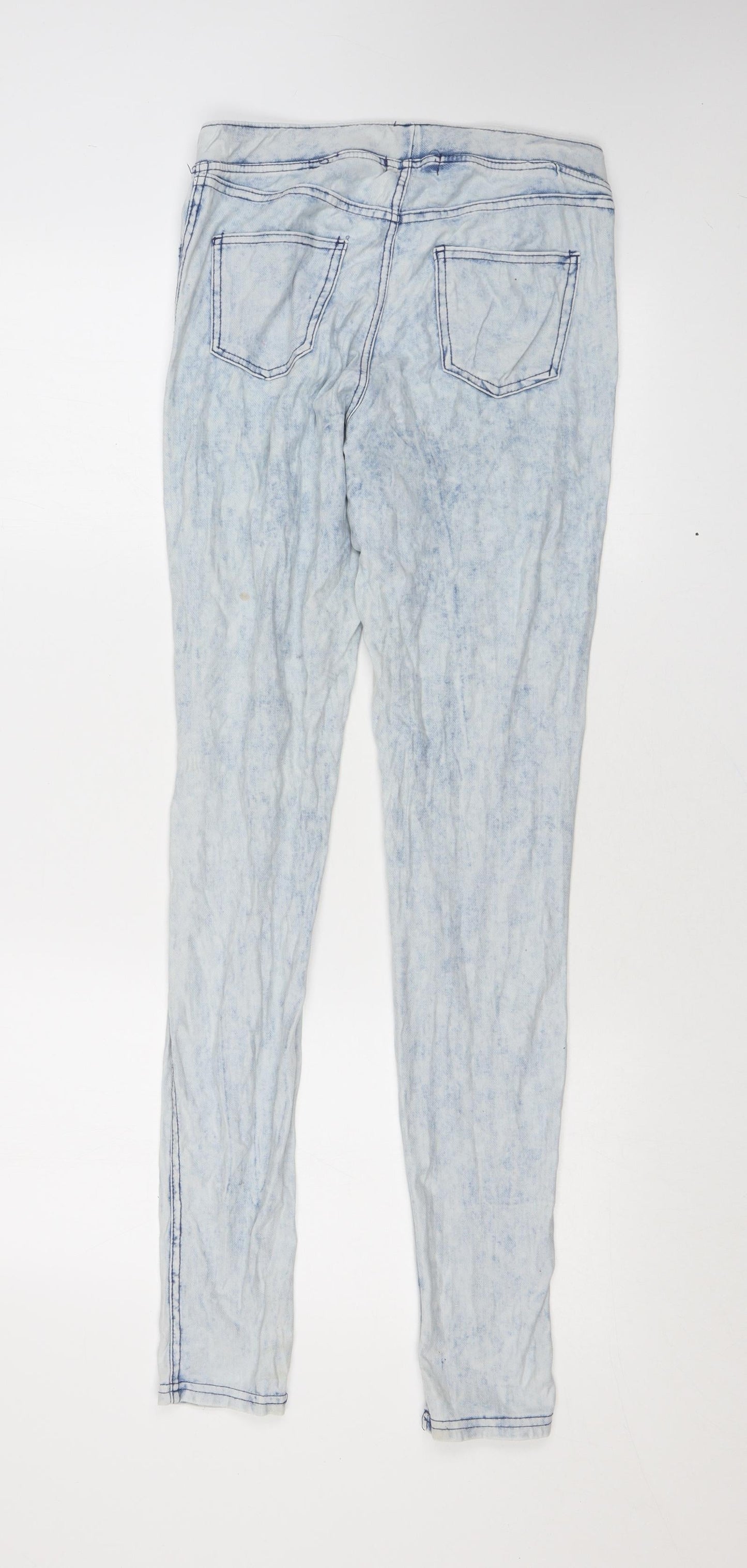 H&M Girls Blue Cotton Jegging Jeans Size 14 Years L31 in Regular Pullover - Embroidery