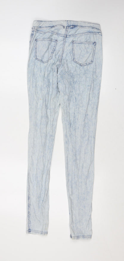 H&M Girls Blue Cotton Jegging Jeans Size 14 Years L31 in Regular Pullover - Embroidery