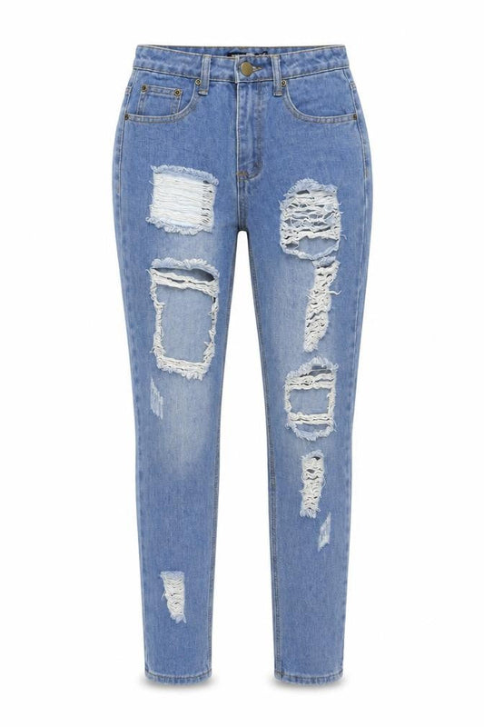 Boohoo Womens Blue Cotton Skinny Jeans Size 6 L28 in Regular Zip