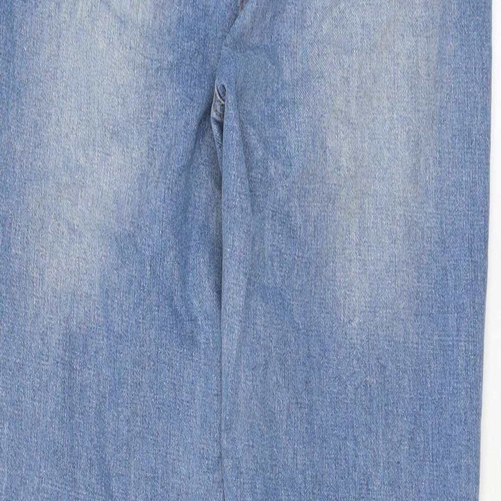 Boohoo Womens Blue Cotton Skinny Jeans Size 6 L28 in Regular Zip