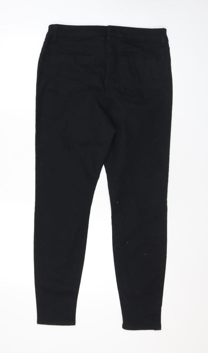 Womens UK Size 12 Papaya Regular Fit Skinny Black Jeans