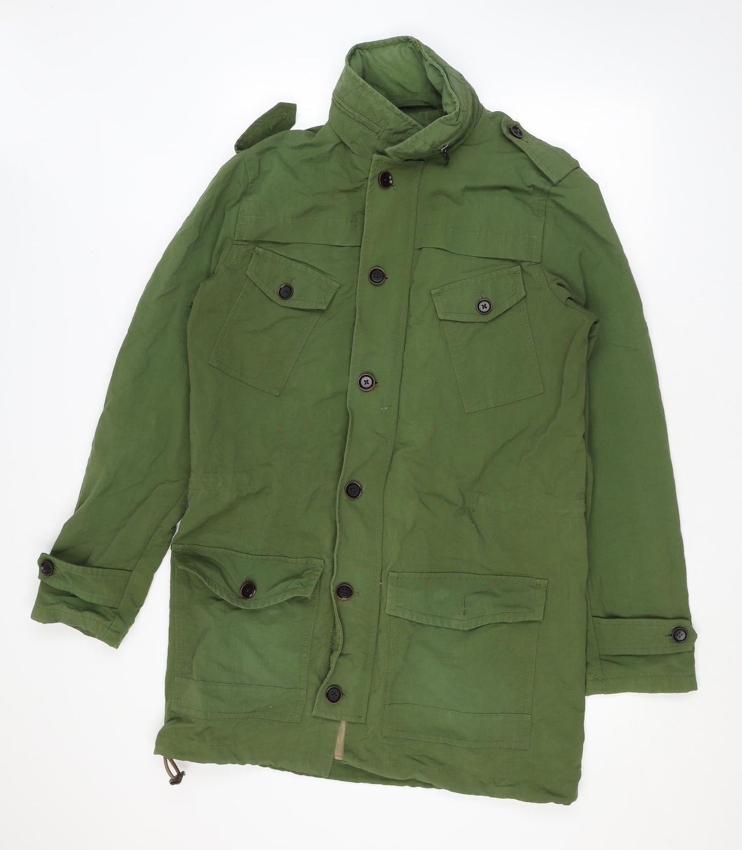 Mens UK Size M Heritage Green Overcoat