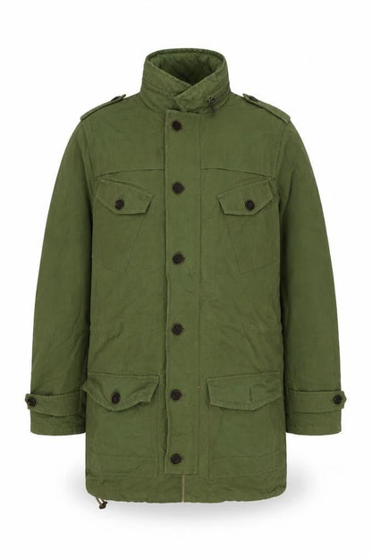 Mens UK Size M Heritage Green Overcoat