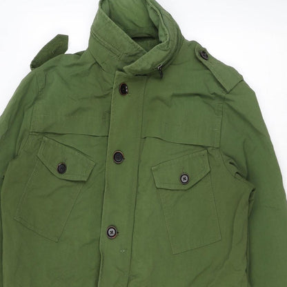 Mens UK Size M Heritage Green Overcoat