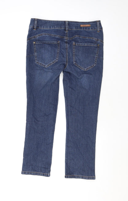Blue Womens Blue Cotton Skinny Jeans Size 10 L23 in Regular Zip